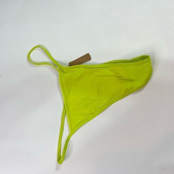 Skims Thong Bikini Bottom Womens 4X Neon Lime T-Back Stretch Swimwear NWT - Picture 1 of 5